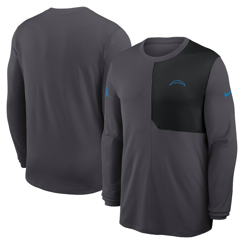 Los Angeles Chargers Sideline Coach UV Dri-FIT Long Sleeve Shirt Gray - Nike