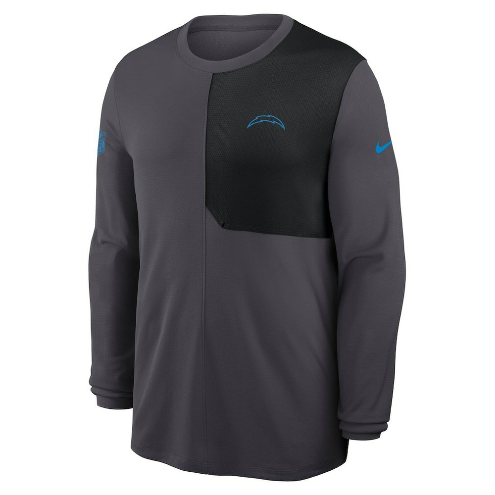Los Angeles Chargers Sideline Coach UV Dri-FIT Long Sleeve Shirt Gray - Nike