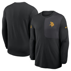 Minnesota Vikings Sideline Coach UV Dri-FIT Long Sleeve Shirt Black - Nike