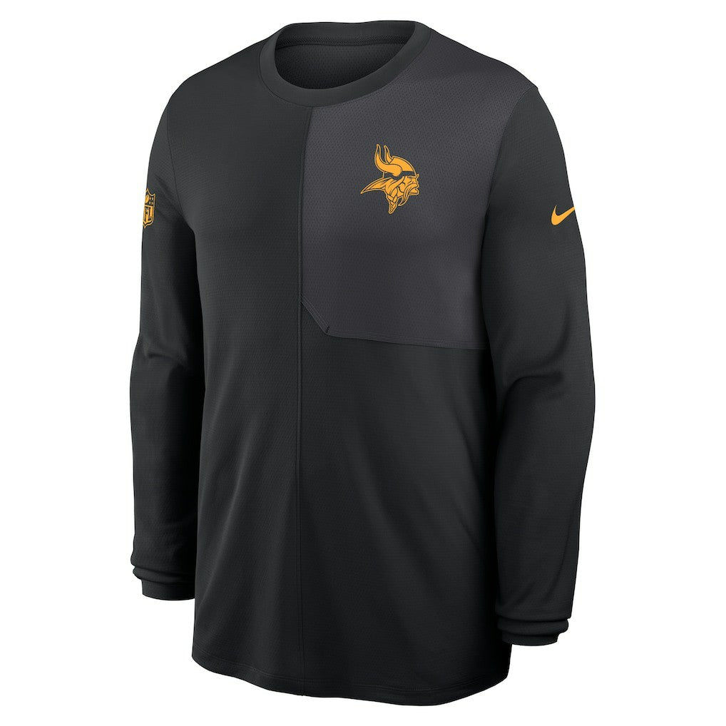 Minnesota Vikings Sideline Coach UV Dri-FIT Long Sleeve Shirt Black - Nike
