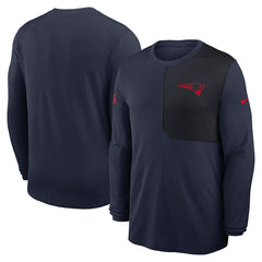 New England Patriots Sideline Coach UV Dri-FIT Long Sleeve Shirt Navy - Nike