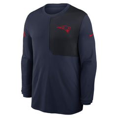 New England Patriots Sideline Coach UV Dri-FIT Long Sleeve Shirt Navy - Nike