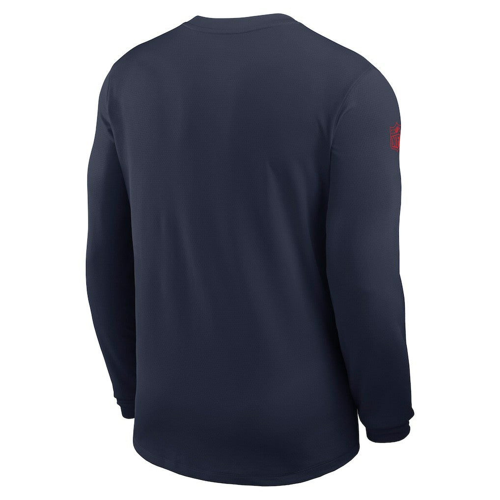 New England Patriots Sideline Coach UV Dri-FIT Long Sleeve Shirt Navy - Nike