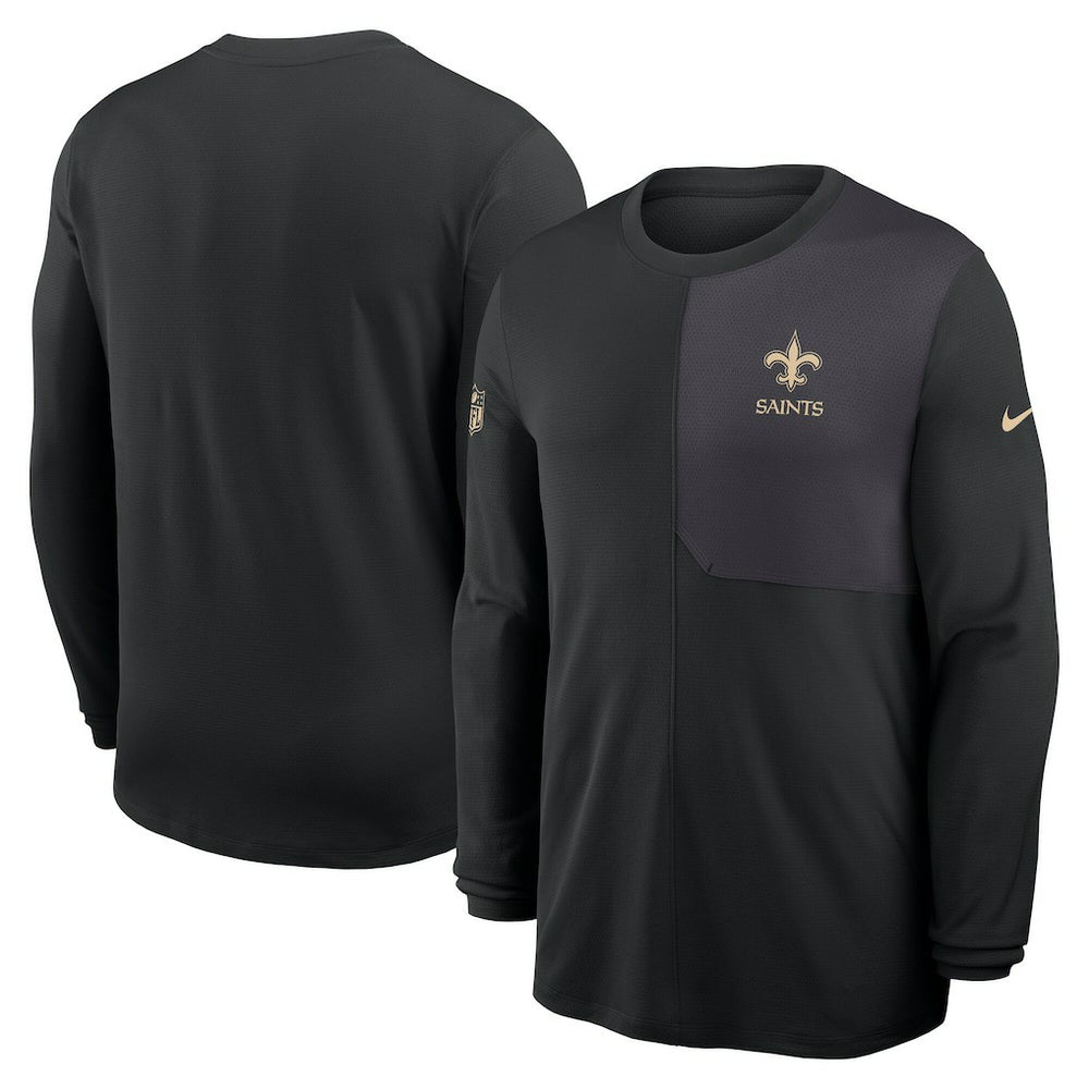 New Orleans Saints Sideline Coach UV Dri-FIT Long Sleeve Shirt Black - Nike