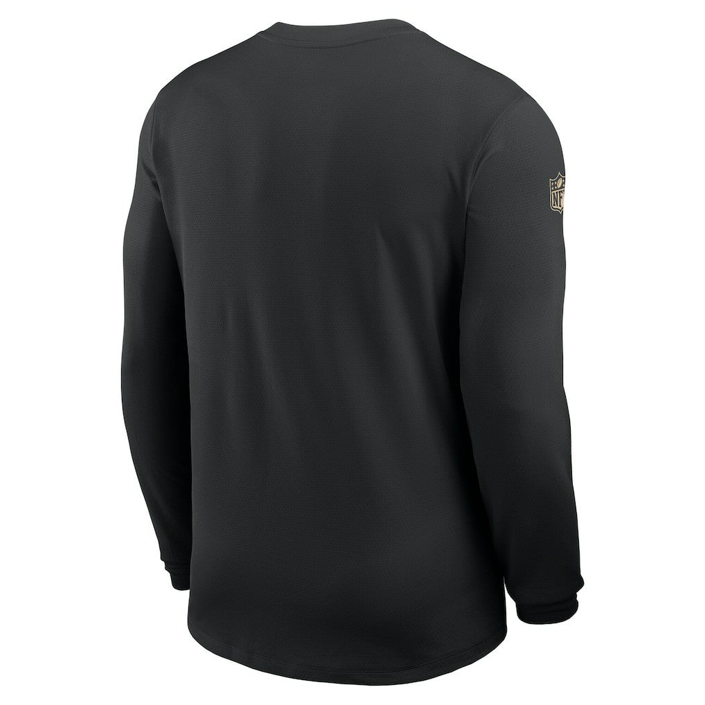 New Orleans Saints Sideline Coach UV Dri-FIT Long Sleeve Shirt Black - Nike