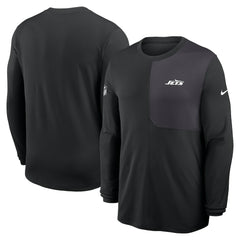 New York Jets Sideline Coach UV Dri-FIT Long Sleeve Shirt Black - Nike