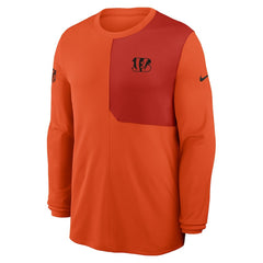 Cincinnati Bengals Sideline Coach UV Dri-FIT Long Sleeve Shirt Orange - Nike