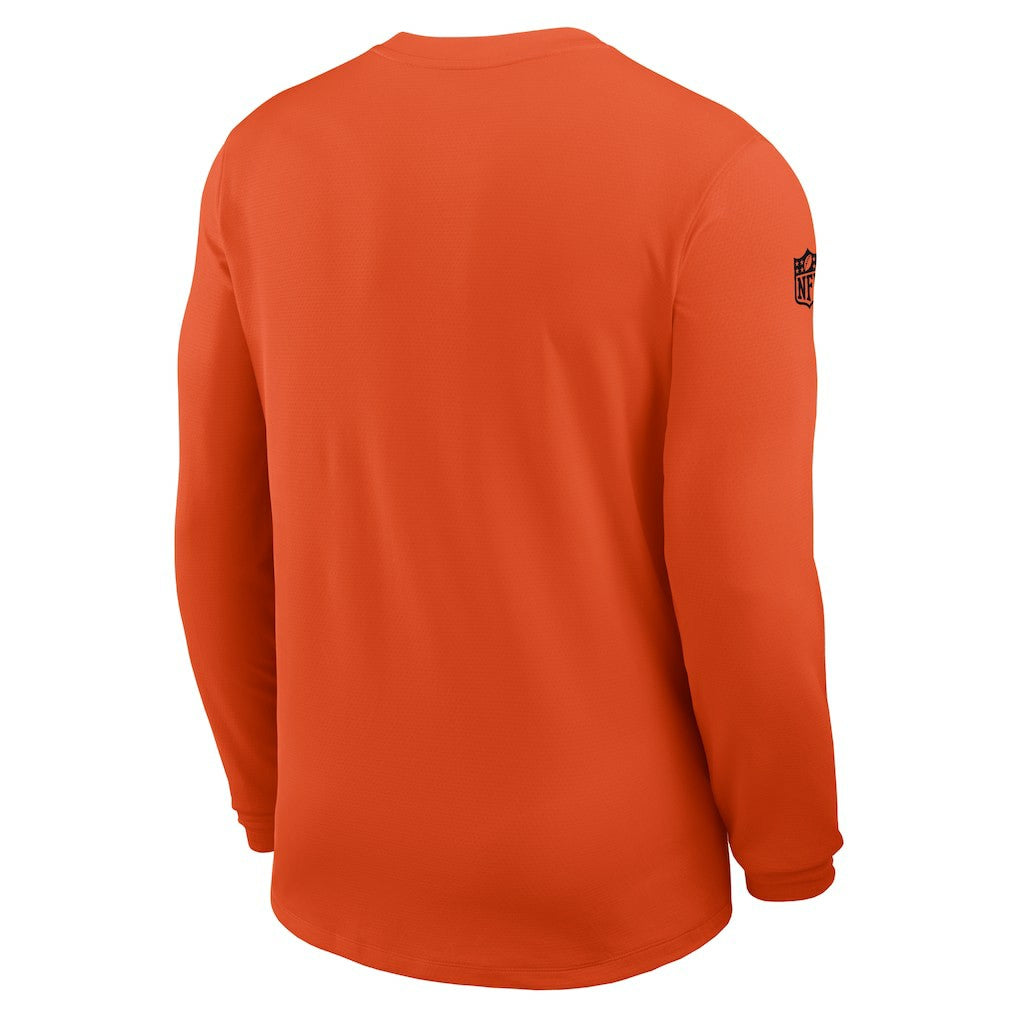Cincinnati Bengals Sideline Coach UV Dri-FIT Long Sleeve Shirt Orange - Nike