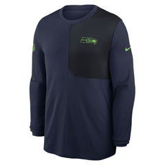Seattle Seahawks Sideline Coach UV Dri-FIT Long Sleeve Shirt College Navy - Nike