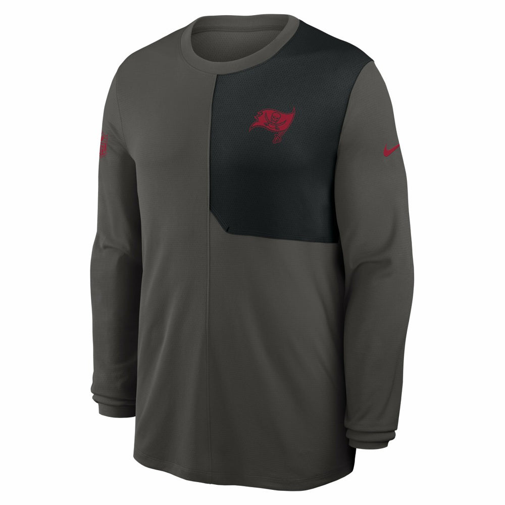 Tampa Bay Buccaneers Sideline Coach UV Dri-FIT Long Sleeve Shirt Pewter - Nike