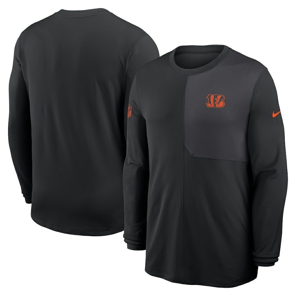 Cincinnati Bengals Sideline Coach UV Dri-FIT Long Sleeve Shirt Black - Nike