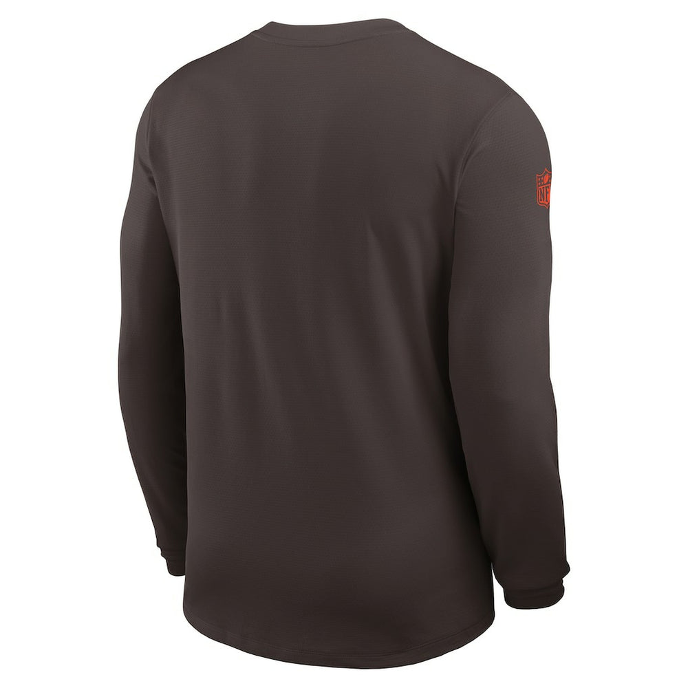 Cleveland Browns Sideline Coach UV Dri-FIT Long Sleeve Shirt Brown - Nike