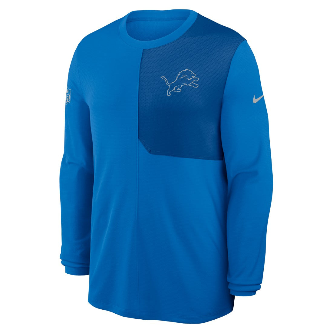 Detroit Lions Sideline Coach UV Dri-FIT Long Sleeve Shirt Blue - Nike
