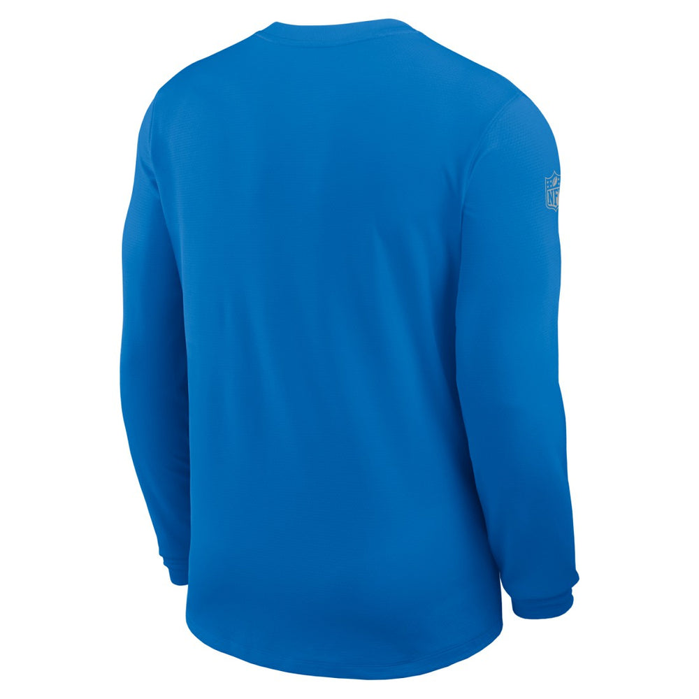 Detroit Lions Sideline Coach UV Dri-FIT Long Sleeve Shirt Blue - Nike