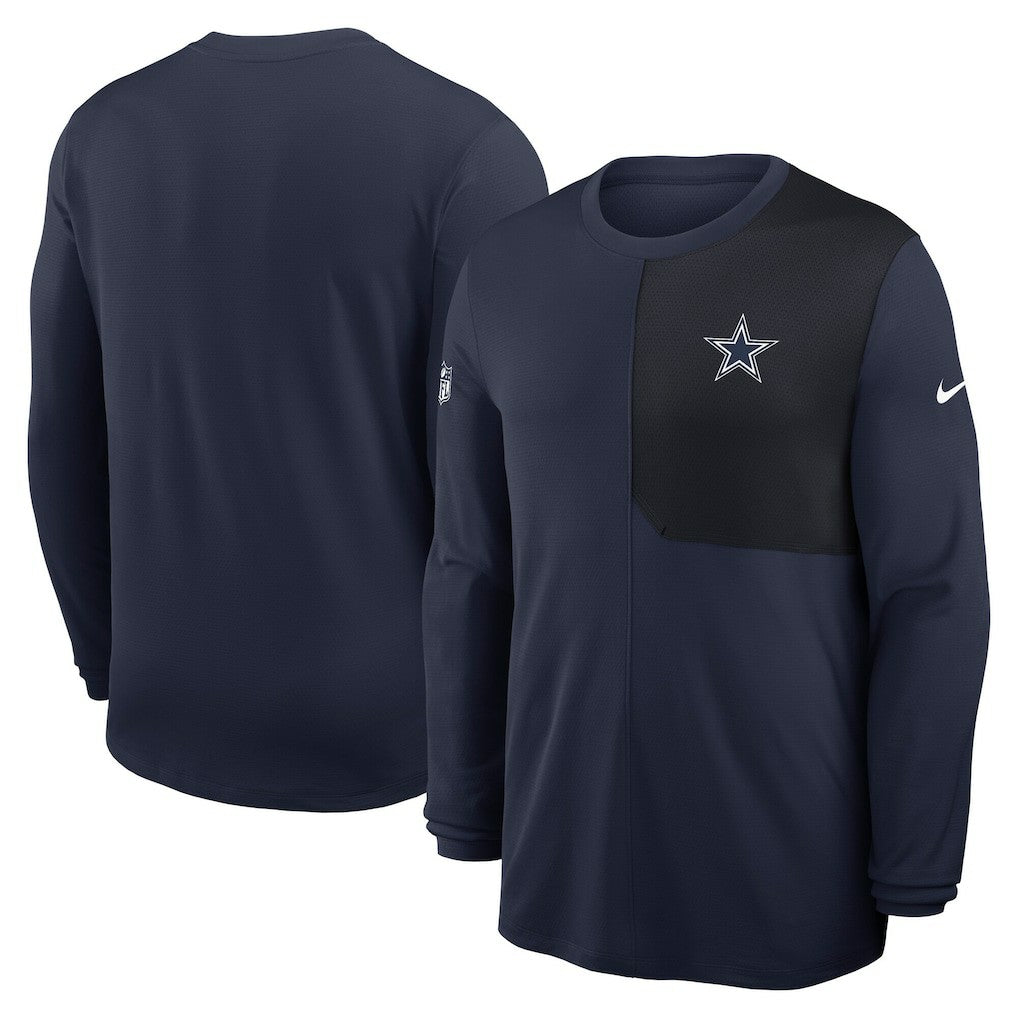 Dallas Cowboys Sideline Coach UV Dri-FIT Long Sleeve Shirt Navy - Nike