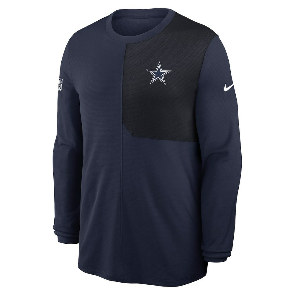 Dallas Cowboys Sideline Coach UV Dri-FIT Long Sleeve Shirt Navy - Nike