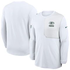 Green Bay Packers Sideline Coach UV Dri-FIT Long Sleeve Shirt White - Nike