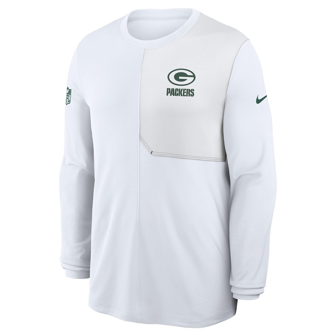 Green Bay Packers Sideline Coach UV Dri-FIT Long Sleeve Shirt White - Nike