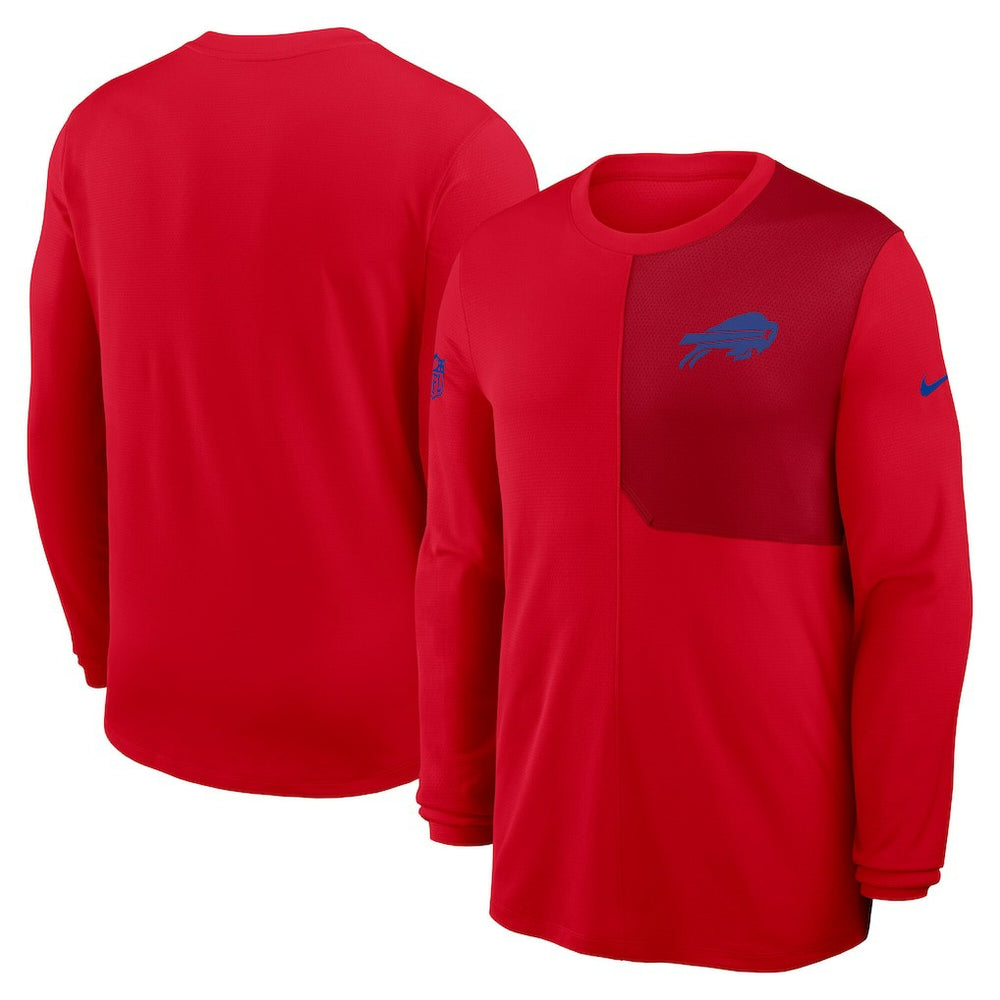 Buffalo Bills Sideline Coach UV Dri-FIT Long Sleeve Shirt Red - Nike