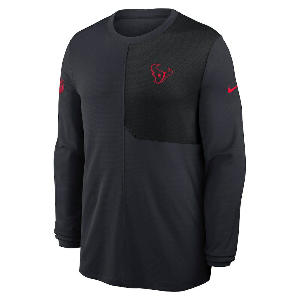 Houston Texans Sideline Coach UV Dri-FIT Long Sleeve Shirt Navy - Nike