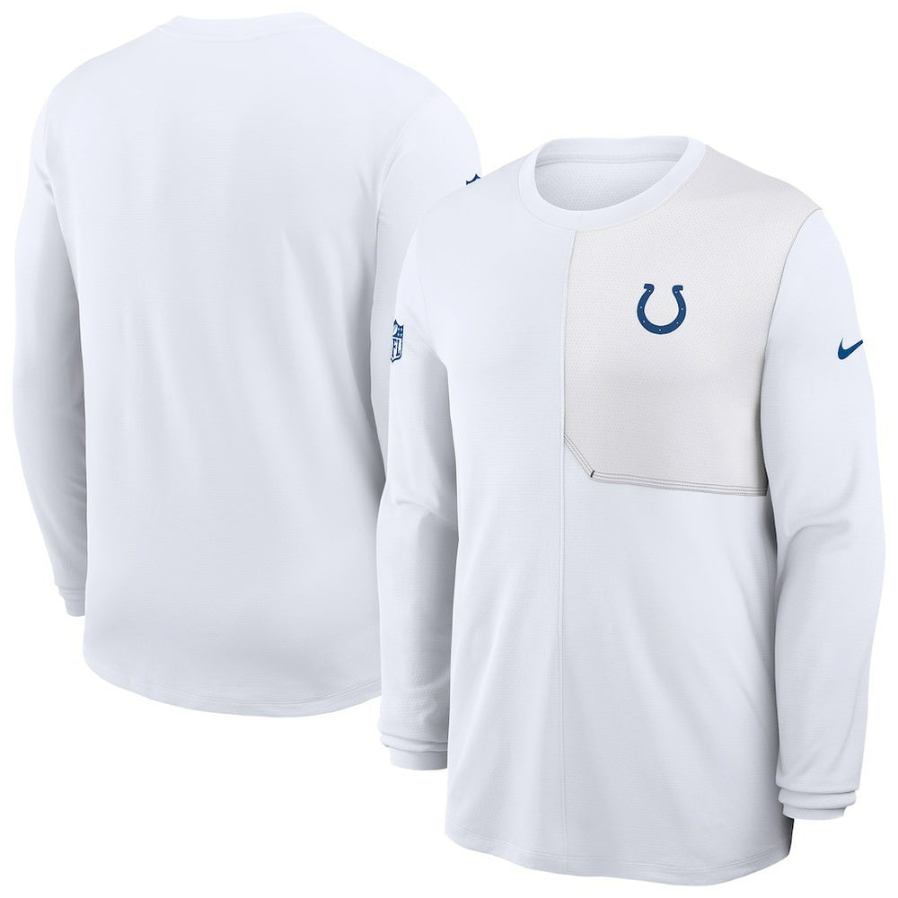 Indianapolis Colts Sideline Coach UV Dri-FIT Long Sleeve Shirt White - Nike
