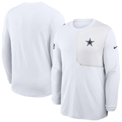 Dallas Cowboys Sideline Coach UV Dri-FIT Long Sleeve Shirt White - Nike