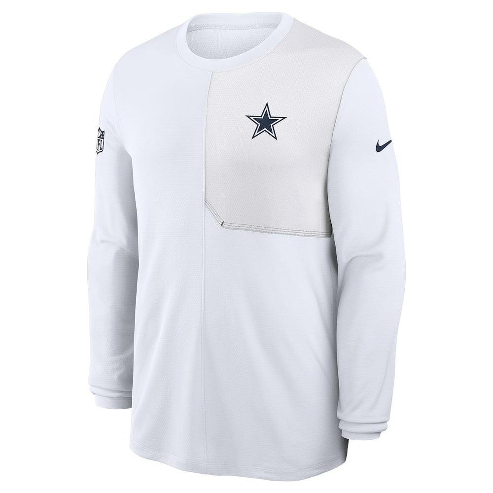 Dallas Cowboys Sideline Coach UV Dri-FIT Long Sleeve Shirt White - Nike