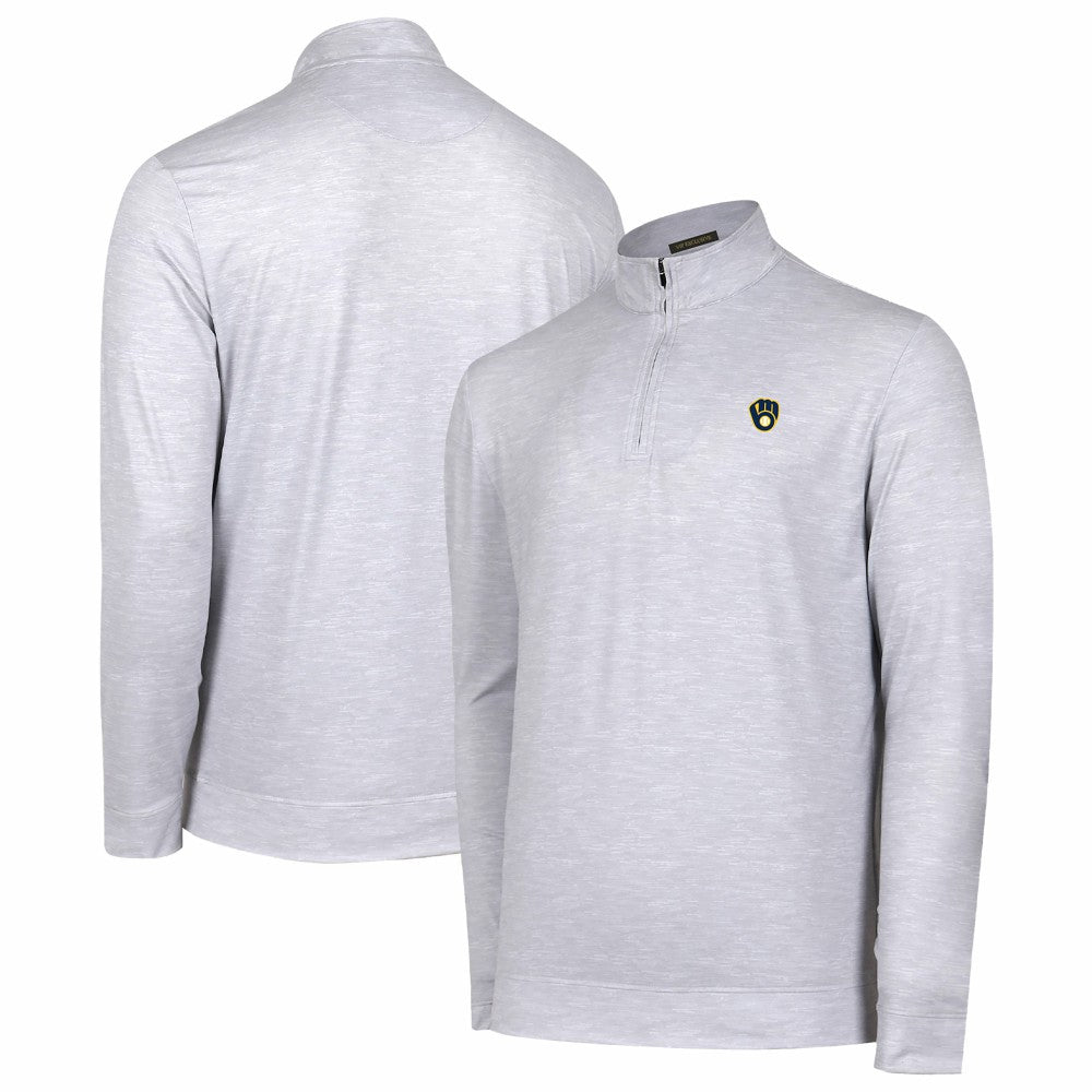 Milwaukee Brewers Sublime Tri-Blend Quarter-Zip Jacket On Sale