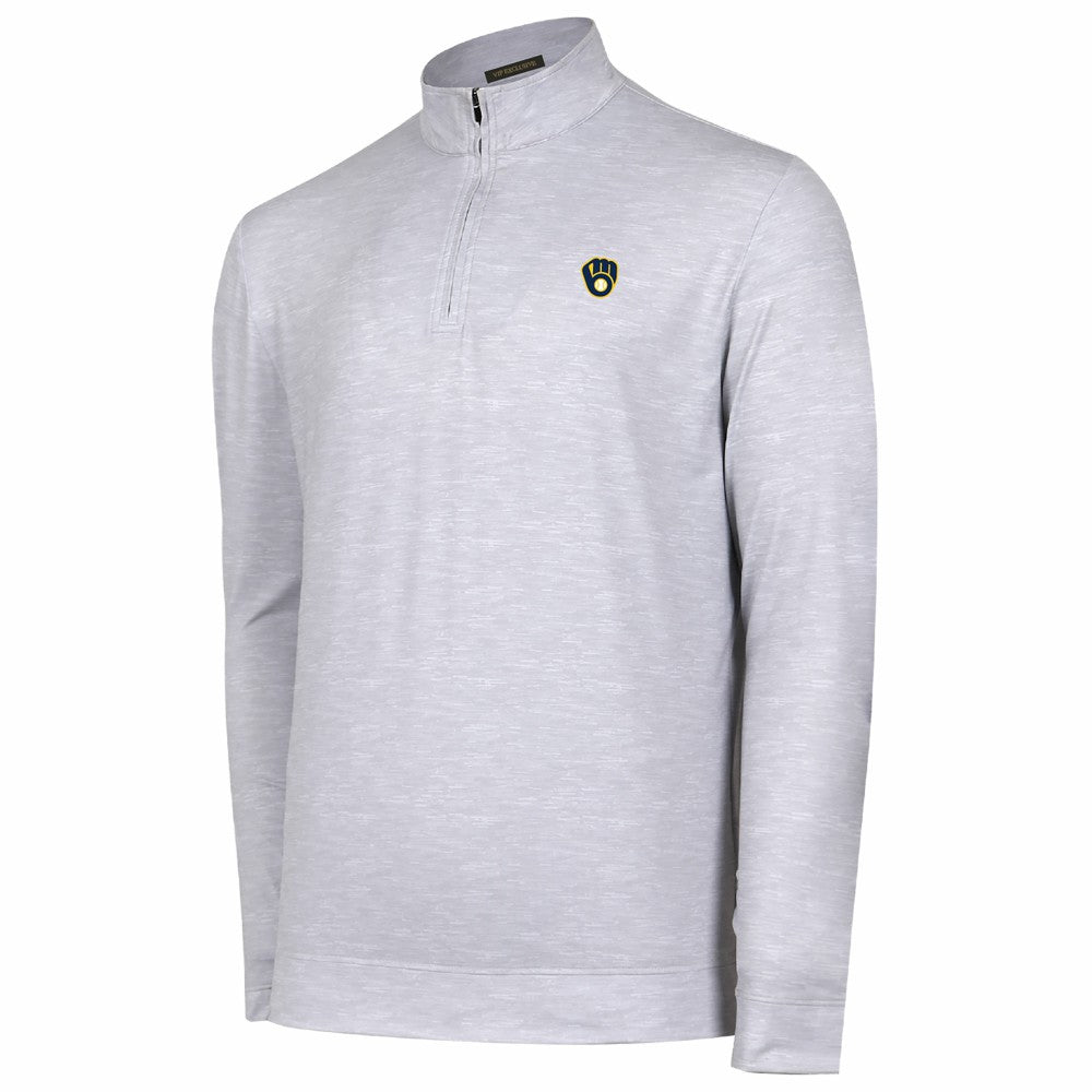 Milwaukee Brewers Sublime Tri-Blend Quarter-Zip Jacket On Sale