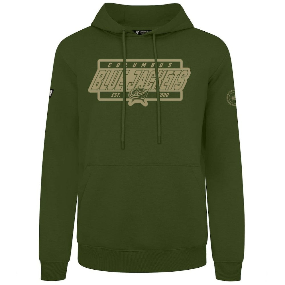 Columbus Blue Jackets - Levelwear Podium Pullover Hoodie Olive