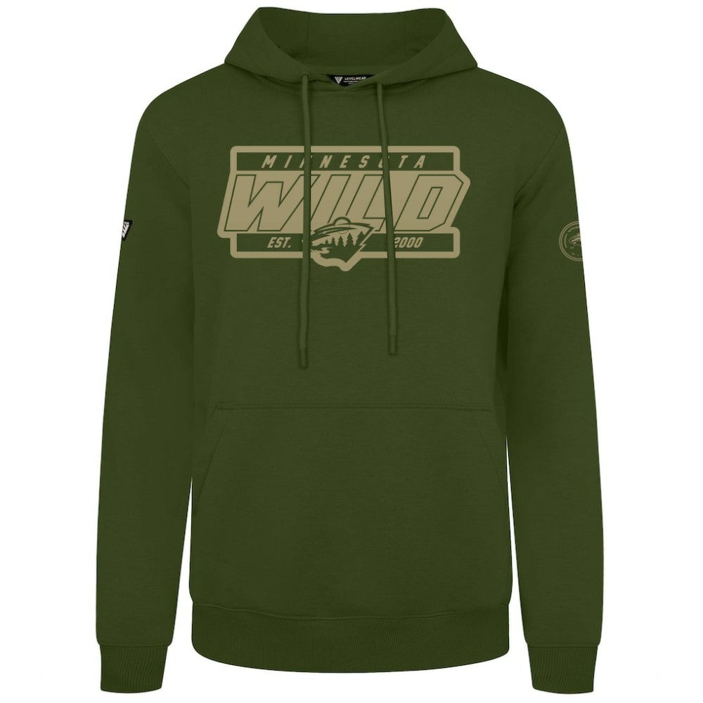 Minnesota Wild - Levelwear Podium Pullover Hoodie Olive