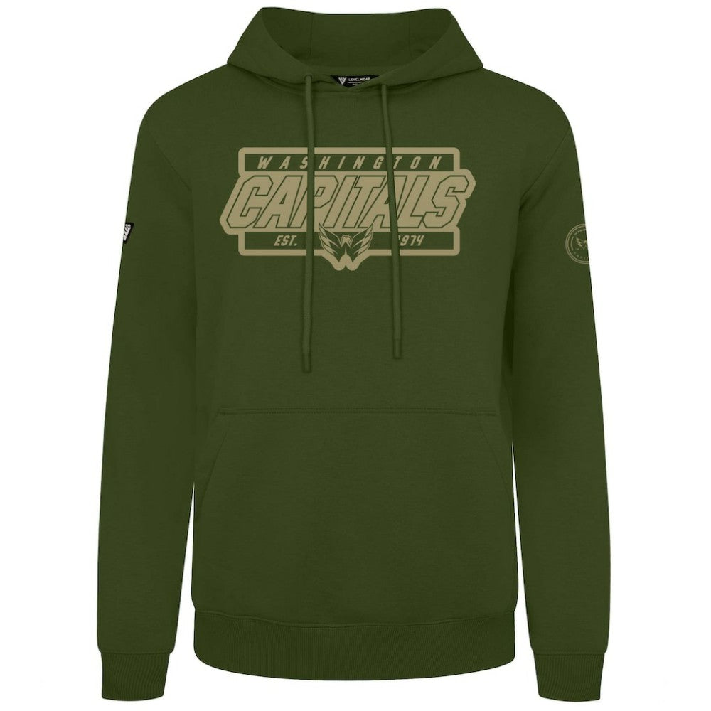 Washington Capitals Levelwear Podium Pullover Hoodie Olive