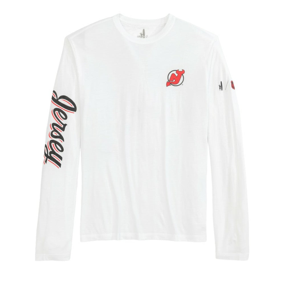 New Jersey Devils - johnnie-O Adam Long Sleeve T-Shirt White