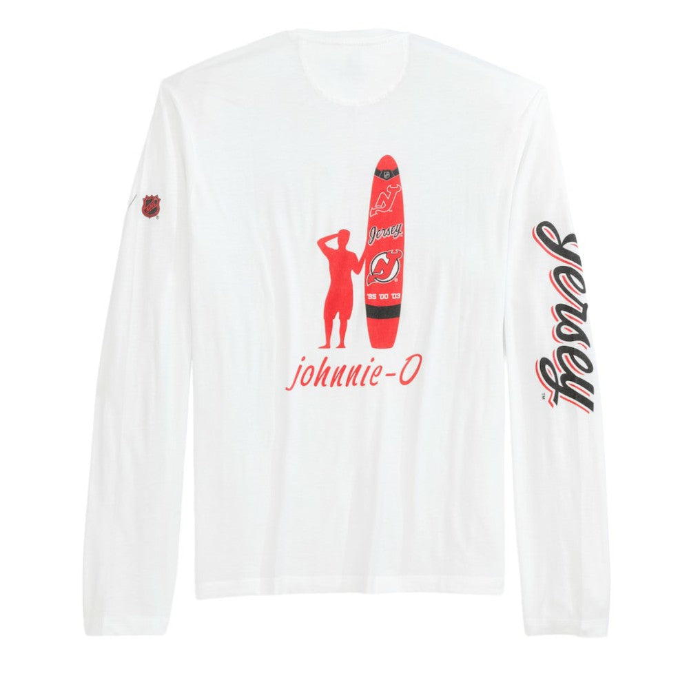 New Jersey Devils - johnnie-O Adam Long Sleeve T-Shirt White