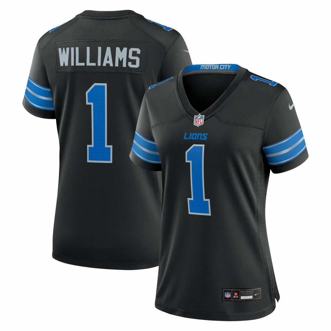 Jameson Williams Detroit Lions Women's 2nd Alternate Game Player Jersey Black - Nike