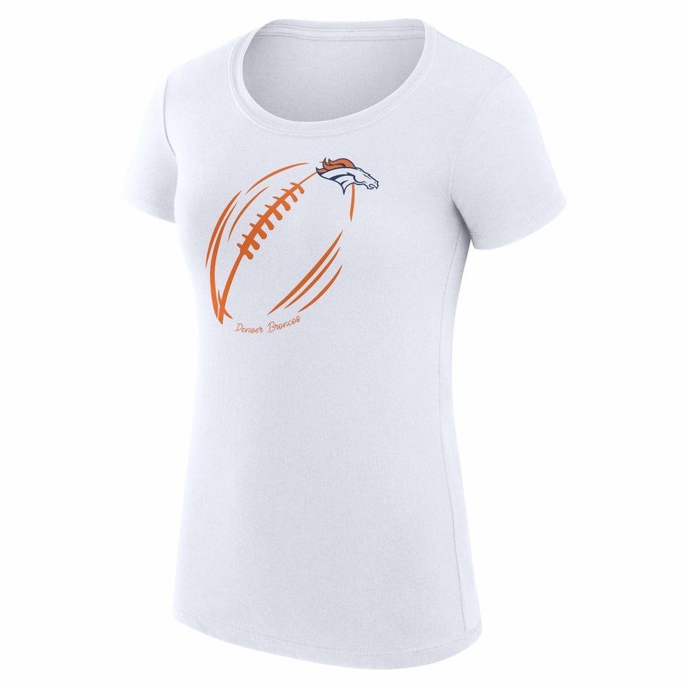 Denver Broncos G-III 4Her by Carl Banks Women's Super-Slim Fit Lightweight Subtle Football T-Shirt White - NFL