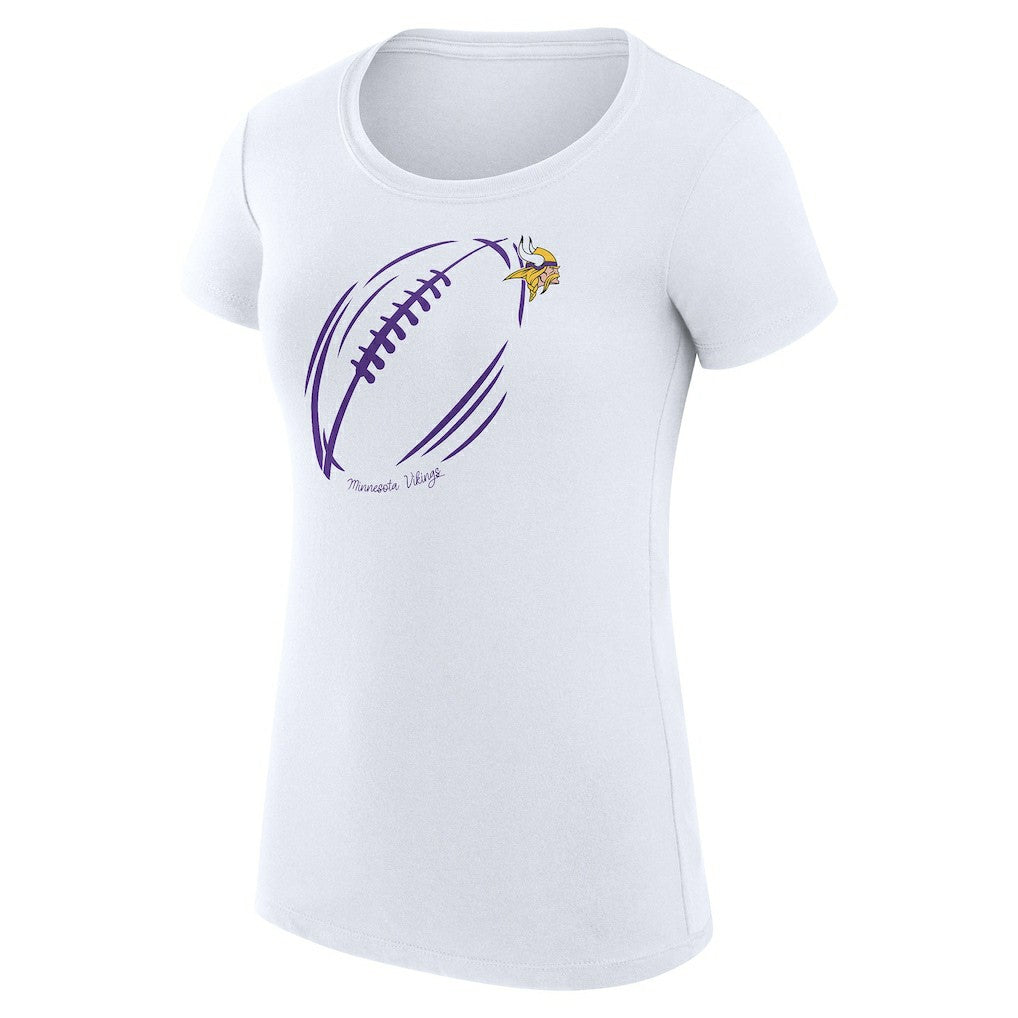 Minnesota Vikings G-III 4Her by Carl Banks Women's Super-Slim Fit Lightweight Subtle Football T-Shirt White - NFL
