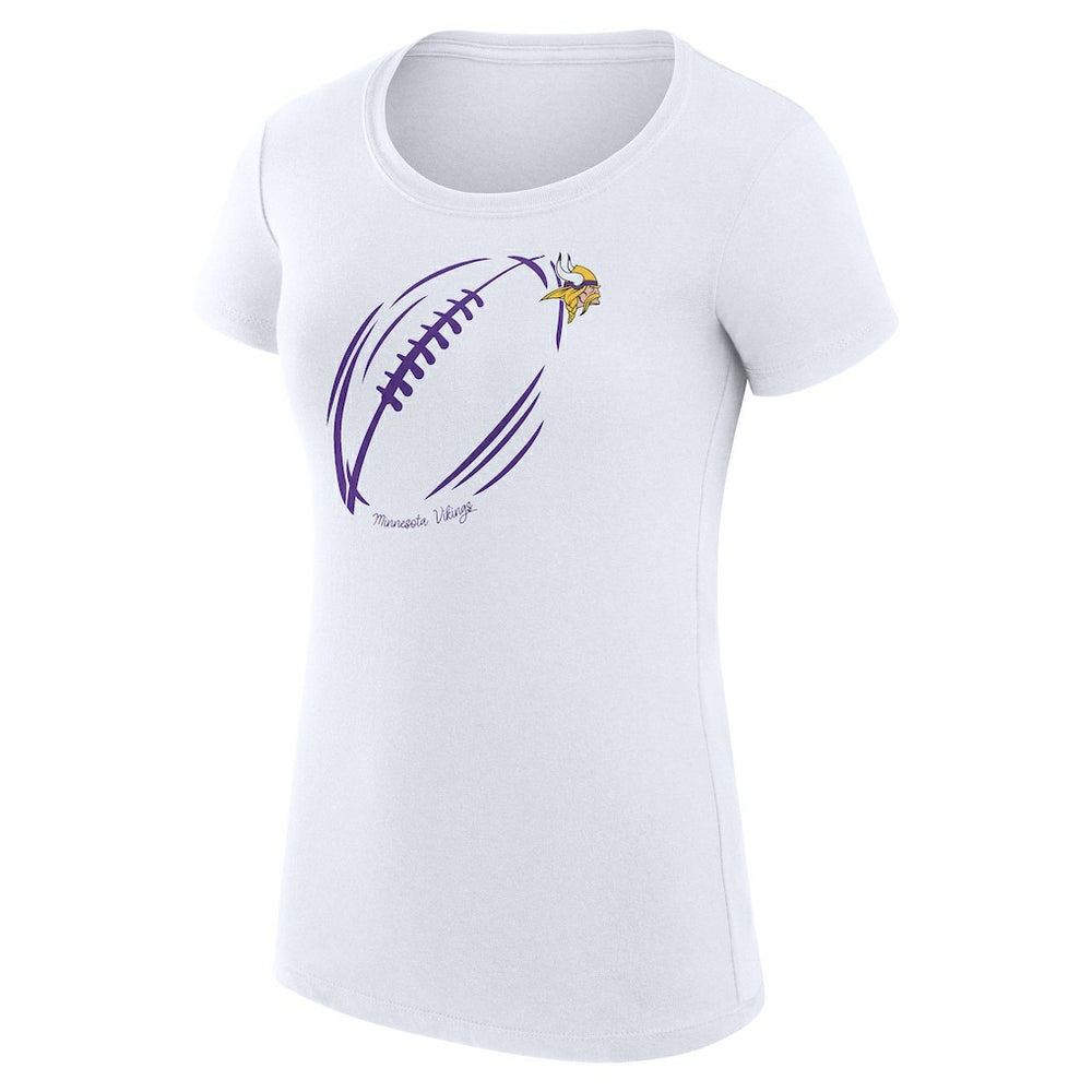 Minnesota Vikings G-III 4Her by Carl Banks Women's Super-Slim Fit Lightweight Subtle Football T-Shirt White - NFL