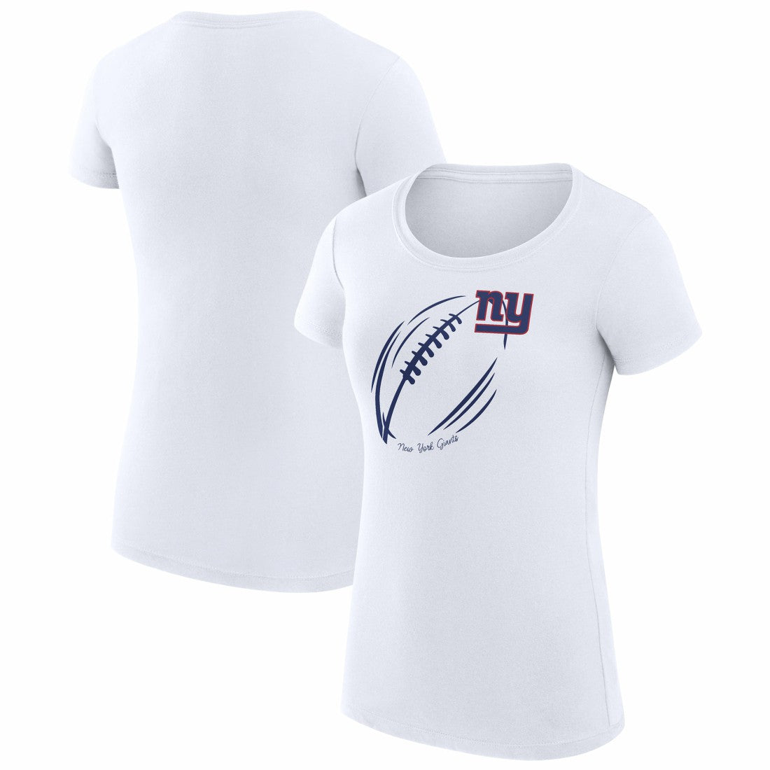 New York Giants G-III 4Her by Carl Banks Women's Super-Slim Fit Lightweight Subtle Football T-Shirt White - NFL