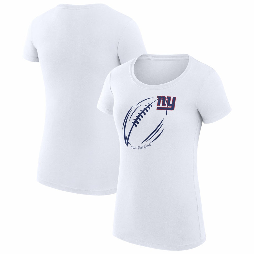 New York Giants G-III 4Her by Carl Banks Women's Super-Slim Fit Lightweight Subtle Football T-Shirt White - NFL