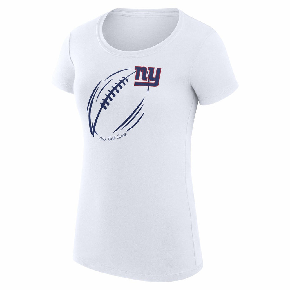 New York Giants G-III 4Her by Carl Banks Women's Super-Slim Fit Lightweight Subtle Football T-Shirt White - NFL