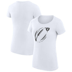 Las Vegas Raiders G-III 4Her by Carl Banks Women's Super-Slim Fit Lightweight Subtle Football T-Shirt White - NFL