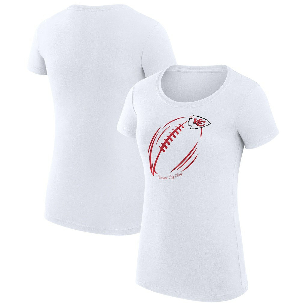 Kansas City Chiefs G-III 4Her by Carl Banks Women's Super-Slim Fit Lightweight Subtle Football T-Shirt White - NFL
