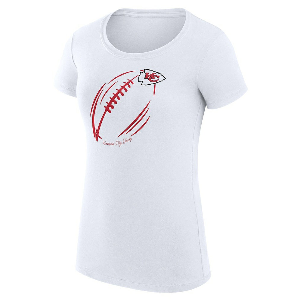 Kansas City Chiefs G-III 4Her by Carl Banks Women's Super-Slim Fit Lightweight Subtle Football T-Shirt White - NFL