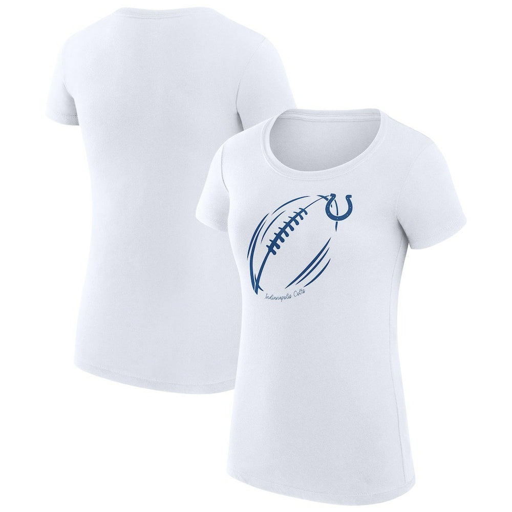 Indianapolis Colts G-III 4Her by Carl Banks Women's Super-Slim Fit Lightweight Subtle Football T-Shirt White - NFL
