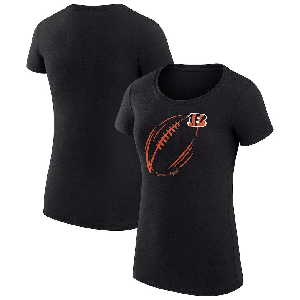 Cincinnati Bengals G-III 4Her by Carl Banks Women's Super-Slim Fit Lightweight Subtle Football T-Shirt Black - NFL