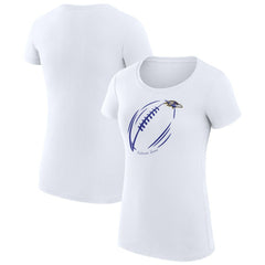 Baltimore Ravens G-III 4Her by Carl Banks Women's Super-Slim Fit Lightweight Subtle Football T-Shirt White - NFL