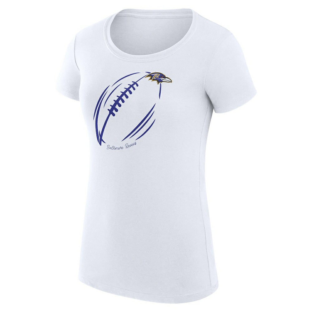 Baltimore Ravens G-III 4Her by Carl Banks Women's Super-Slim Fit Lightweight Subtle Football T-Shirt White - NFL