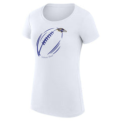 Baltimore Ravens G-III 4Her by Carl Banks Women's Super-Slim Fit Lightweight Subtle Football T-Shirt White - NFL