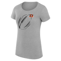 Cincinnati Bengals G-III 4Her by Carl Banks Women's Super-Slim Fit Lightweight Subtle Football T-Shirt Heather Gray - NFL